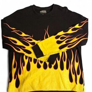 RUDE Flame Long Sleeve Shirt M